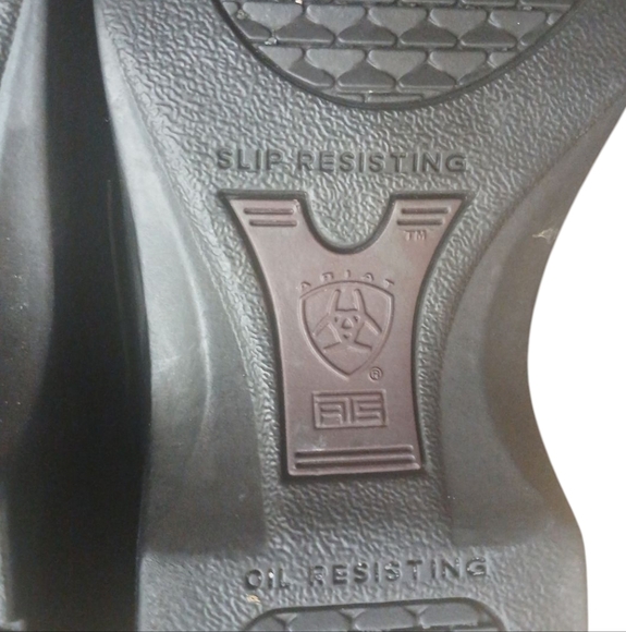 ARIAT Black Leather Safety Clog Womens Slip-On Steel Toe Work Shoe Size 6.5 - Picture 10 of 15